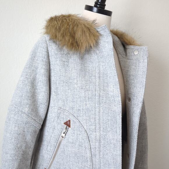 J. Crew Italian Stadium Cloth Nello Gori Parka Heather Gray Womens Jacket 8 8P - Picture 7 of 13